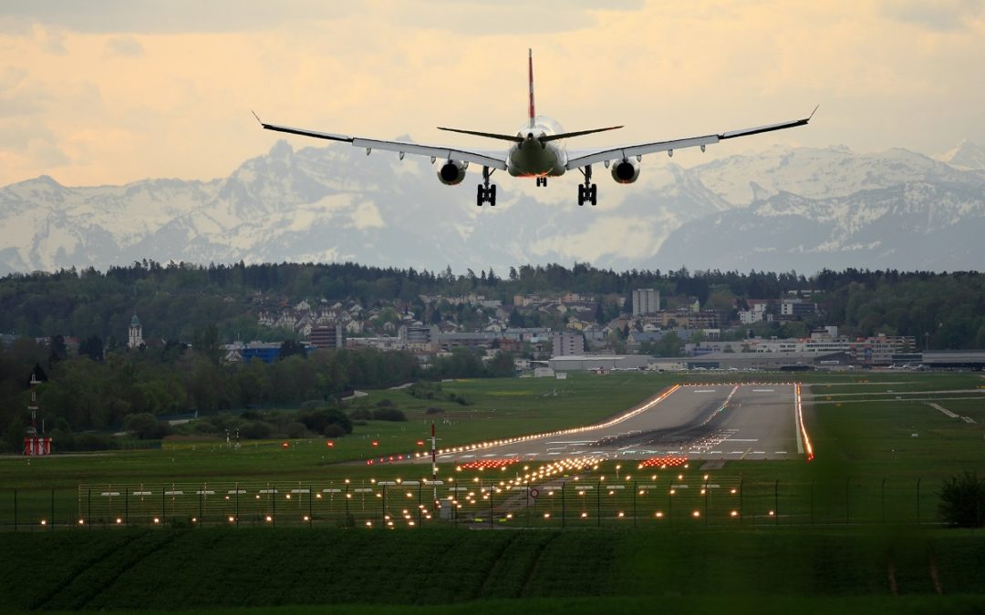 plane landing on runway