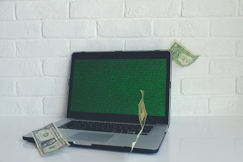 computer with money