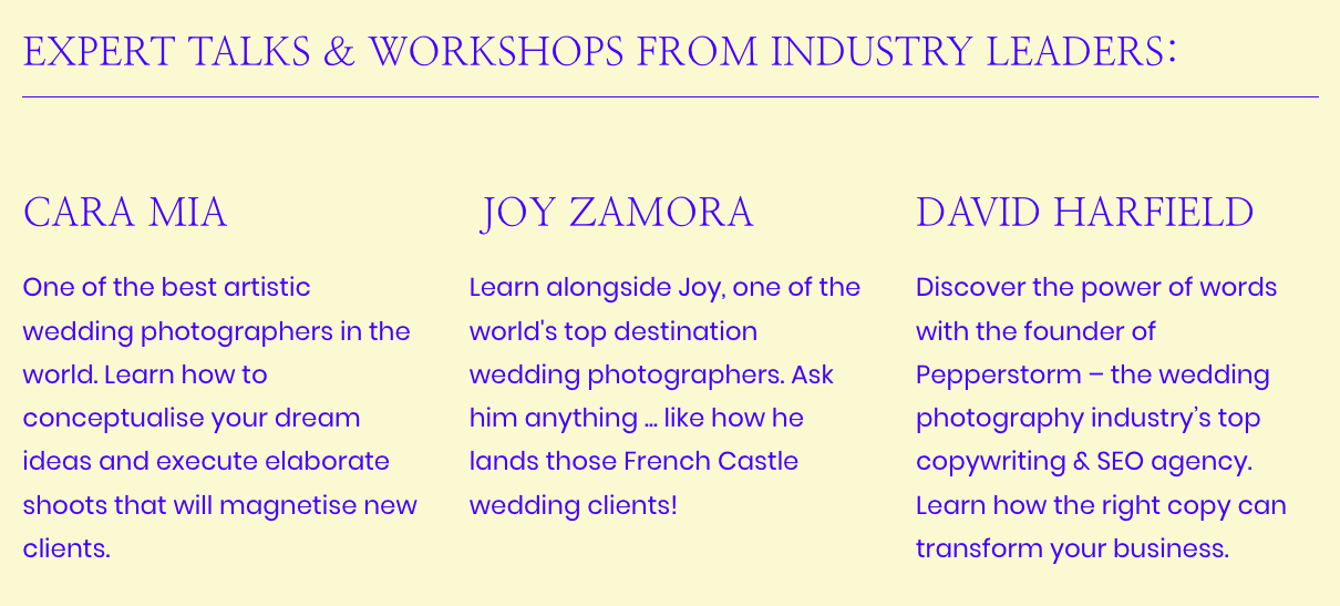 Sales Copywriting Workshop Leaders - Sri Lanka Photography Retreat