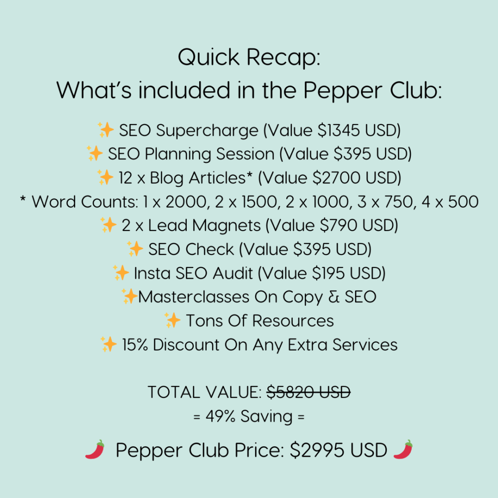 What’s included in the Pepper Club