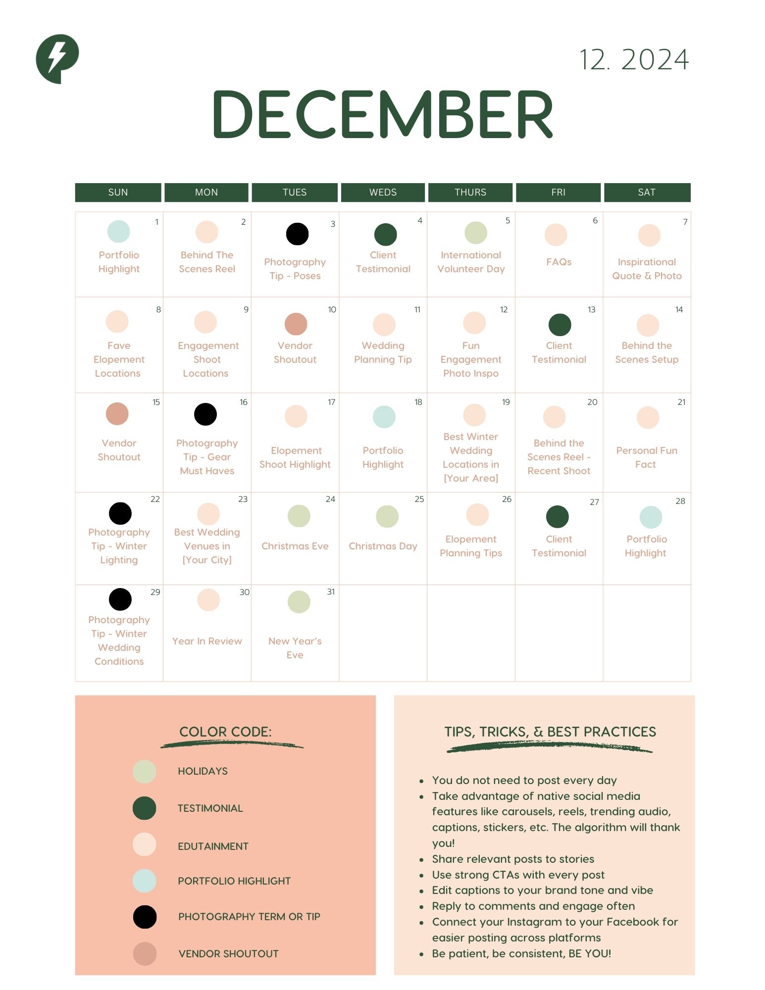 December Content Planner copy