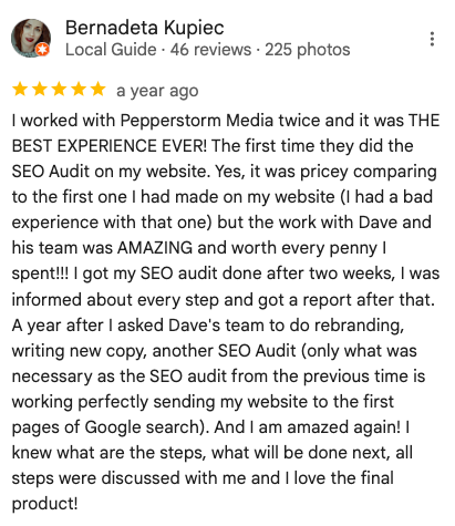 Bernadeta Kupiec Pepperstorm Google Review Bernadeta Kupiec Pepperstorm Google Review