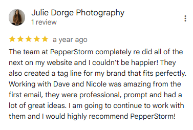 Julie Dorge Pepperstorm Google Review Julie Dorge Pepperstorm Google Review