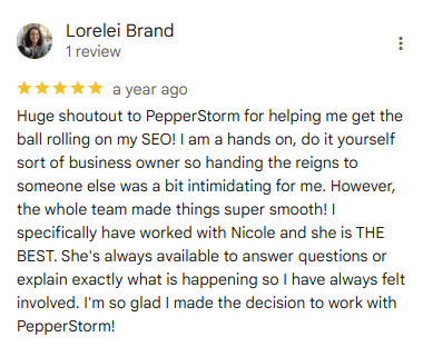 Lorelei Brand Pepperstorm Google Review Lorelei Brand Pepperstorm Google Review