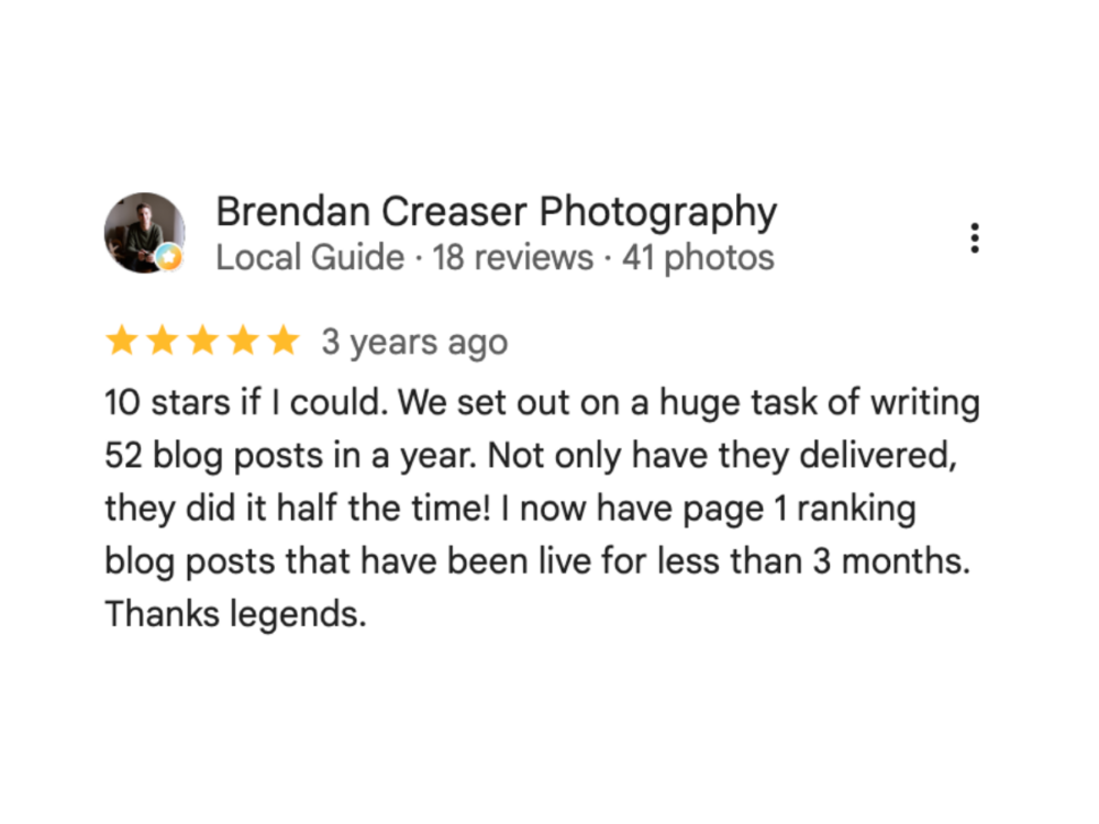 Brendan Creaser Photography testimonial Pepperstorm Media