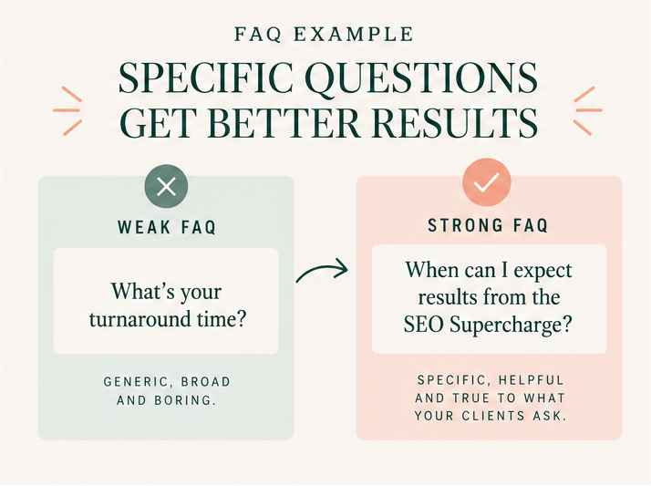 SEO FAQ specific questions